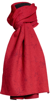 Halsduk i filtad ull – Måra röd